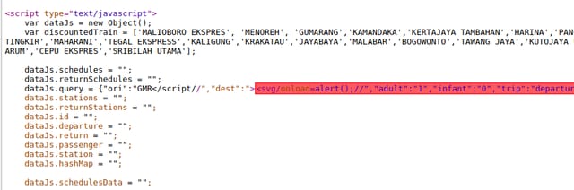 XSS auditor highlighting the XSS payload.